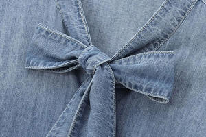 Camisa de Mezclilla para Mujer, Cuello Alto, Secado Rápido, Transpirable, Verano/Invierno, Hecha en Pakistán, Logotipo Personalizado, Alta Calidad, 100% Algodón - Product Image 6