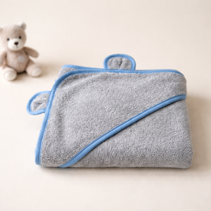 Ensemble de serviettes à capuche pour bébé, douces, absorbantes, 100% coton éponge, unisexe, logo personnalisé, séchage rapide, portables, écologiques, certifiées OEKO-TEX - Product Image 1