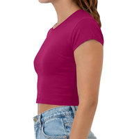 T-shirt court de sport pour femme à manches courtes et col rond, sans couture, haute performance pour la gym et l'exercice