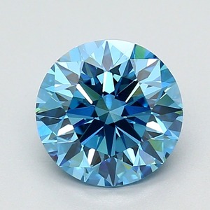 Diamante CVD redondo de 1.90 quilates, color azul intenso, claridad VS1, pulido excelente, piedra preciosa suelta cultivada en laboratorio. - Product Image 1