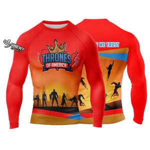 เสื้อรัดรูปแบบสั่งทำพิเศษ คุณภาพสูง ระบายอากาศได้ดี ผลิตจากผ้าสแปนเด็กซ์/โพลีเอสเตอร์ 220 กรัม แขนยาว สำหรับผู้ใหญ่ทุกเพศ บริการ OEM ราคาขายส่ง รับผลิตตามแบบ - Product Image 3