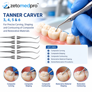 Instrument dentaire 104 Carver en acier inoxydable pour la sculpture, le façonnage et le contournement des composites OEM Zetomed Pro - Product Image 4