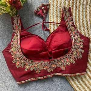 Blouse de soirée élégante et design en soie italienne avec perles, jari et paillettes faits à la main, prix de gros par Royal Export - Product Image 2