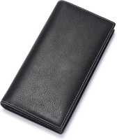 Dompet Kulit Asli Ringan Panjang Berkualitas Tinggi Desain Logo Kustom Gaya Fashion Layanan OEM Buatan Pabrik