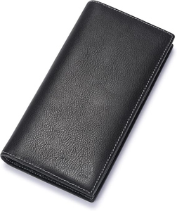 Cartera Larga y Ligera de Cuero Genuino para Hombre, Diseño de Logotipo Personalizado de Alta Calidad, Estilo Moderno, Servicio OEM, Fabricada en Fábrica - Product Image 1