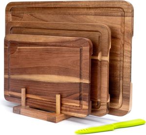 Tabla de cortar de madera con acabado liso para cortar verduras, frutas, carne, pan, duradera, ecológica, esencial para la cocina. - Product Image 6