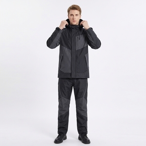Ensembles de combinaisons de pluie classiques bleu marine en Oxford Ripstop, coupe-vent, pour les livreurs et les ouvriers du bâtiment, tenues imperméables à capuche - Product Image 4