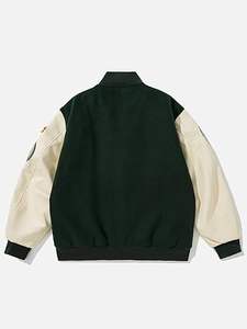 Chaqueta Varsity de Invierno con Cuello Alto Hecha a Mano para la Universidad de [Nombre de la Universidad] con Logotipo Frontal - Product Image 5