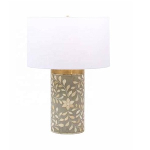 Hot Selling Mosaic Floral Modern Handcrafted Decorative Bone <b>Table</b> Lamps Bone Inlay <b>Table</b> Lamp Base Night <b>Table</b> Lamp - Product Image 1