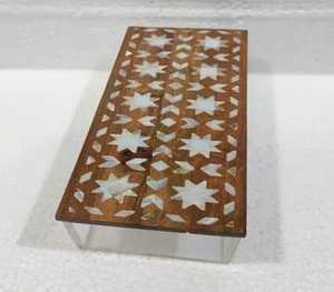 NoorPearl Timber Signature Box Premium Handmade Wood & Mother of Pearl <b>Acrylic</b> Candy Holder for Ramadan Sweets, Eid Gifting - Product Image 3