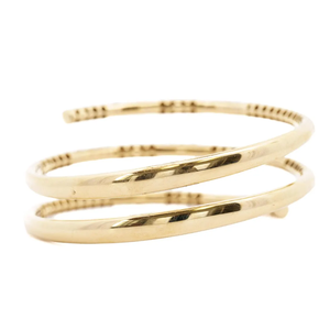 Bracelets manchette classiques plaqués or 18 carats avec diamants ronds taille brillant sertis en canal, design géométrique, bracelet jonc unisexe tendance - Product Image 3