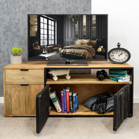 Support TV sur pied réglable en bois massif sculpté, de haute qualité, moderne, luxueux et antique, MA-104 Manish Art, pour salon, chambre et entrée