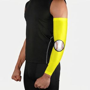 Nouvel Arrivage Manchon de Bras Complet Jaune Uni pour Hommes en Polyester Protection Solaire Sports de Plein Air Cyclisme Course à Pied Fitness OEM - Product Image 4