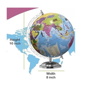 Globo Terráqueo Vintage con Base de Madera Tallada, Soporte de Metal, Decoración de Escritorio, Globo Esférico de Lujo con Mapa Geográfico de la Tierra - Product Image 6