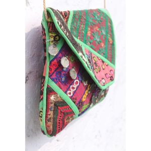 High Quality Hand Embroidery Banjara Handbags Casual Fashion Open Closure <b>Chains</b> Patchwork <b>Mirror</b> Work Clutch Purse - Product Image 4