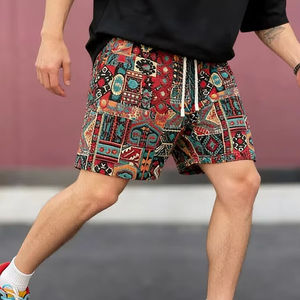 Vintage Ethnic Casual Shorts Men Streetwear Fashion Beach Shorts Gym Summer Athletic Print Cropped Pants - Product Image 1