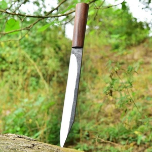 มีดทำงานยุคกลาง สไตล์เซลติก ไวกิ้ง ด้ามไม้เนื้อแข็ง ปลอกหนัง ทรงแซ็กซ์ เหล็กกล้าคาร์บอน ใช้ได้ทั้งมือซ้ายและขวา เป็นมิตรกับสิ่งแวดล้อม มีดคม - Product Image 3