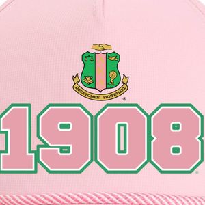 Gorra de Béisbol Estructurada Rosa AKA 1908 con Bordado de Hermandad Griega, Ajustable y Flexible para Mujer, Uso Casual al Aire Libre - Product Image 2