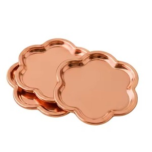 Pure Copper <b>Coaster</b> <b>Set</b> Elegant Beverage Mats for Coffee Table Dining Restaurant Hotel Bar Party Table Decoration - Product Image 5