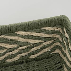 ชุดตะกร้าสานทรงสี่เหลี่ยมผืนผ้าสีเขียว 3 ใบ รุ่น HOT เป็นมิตรกับสิ่งแวดล้อม สไตล์วินเทจ สำหรับจัดเก็บของตกแต่งบ้าน Viettimecraft - Product Image 2