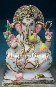 แฮนด์เมดหินทรายพระพิฆเนศรูปปั้น - Product Image 3