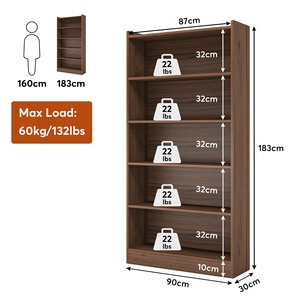 Tribesigns 72-inch 5 tầng cao lớn bằng gỗ hiển thị kệ đơn vị trẻ em kệ sách mở <span class=keywords><strong>Cube</strong></span> Tủ sách cho phòng ngủ - Product Image 6