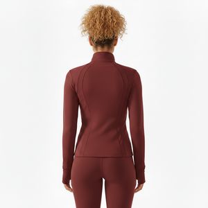 Logo Customized High Waist Yoga Wear <b>Top</b> Short Lightweight Quick Dry Four-Way Stretch Women Sports Jacket Gym Indoor Training - Product Image 4