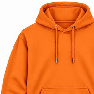 <b>Men</b> <b>Orange</b> Pullover <b>Hoodie</b> Plain Long Sleeve Casual Sweatshirt Custom Logo Streetwear Sportswear Gym Top Shoukat Apparel Manuf - Product Image 3