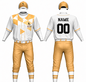 Ensemble de maillot et pantalon de baseball personnalisé unisexe blanc, turquoise et or, broderie, respirant, séchage rapide, antibactérien, polyester - Product Image 6