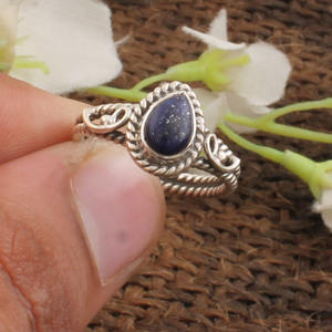 Wholesale Natural Lapis Lazuli <b>Ring</b> 925 Sterling Silver Vintage Gemstone <b>Statement</b> <b>Ring</b> for Women Fine Jewelry Factory Price - Product Image 1