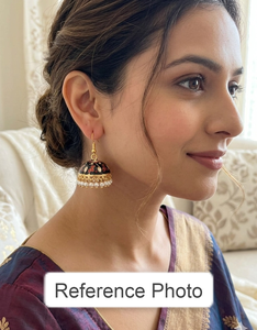 Pendientes Jhumka Meenakari de Rajastán |   Joyería india pintada a mano para bodas, Haldi, Heena, joyería nupcial y recuerdos |   Pedido al por Mayor - Product Image 2