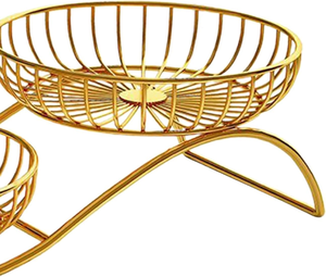 Corbeille à fruits moderne en fil de fer écologique, double niveau, support de rangement ouvert pour cuisine et table à manger, durable et léger - Product Image 4