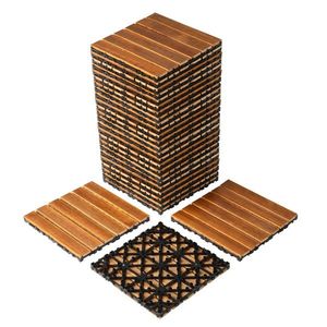 27pcs Wood Interlocking Deck Tiles 11.8"x11.8" Waterproof Indoor Outdoor Flooring Patio Wood Decking for Patio Use - Product Image 3