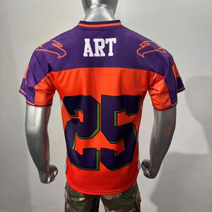 เสื้อฟุตบอลตาข่ายพิมพ์ลายแบบซับลิเมชั่น แห้งเร็ว ผลิตจากโพลีเอสเตอร์/คอตตอน ทรงปกติ  รับสกรีนโลโก้ทีม แขนสั้น สำหรับผู้ใหญ่ - Product Image 3