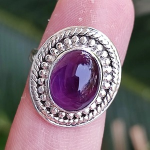 Anillo de Plata de Ley 925 con Amatista Natural para Mujer, Hecho a Mano, para Uso Diario, Tallas 4 a 13 US - Product Image 4