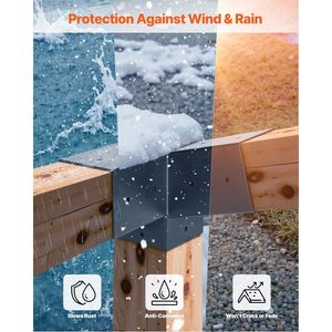 <span class=keywords><strong>2</strong></span>-पैक पेर्गोला किट 4x4 इंच <span class=keywords><strong>3</strong></span>-तरदार ब्रैकेट <span class=keywords><strong>3</strong></span>.5 एक्स <span class=keywords><strong>3</strong></span>.5 इंच लकड़ी बीम वास्तविक आकार <span class=keywords><strong>2</strong></span> पोस्ट बेस - Product Image 5