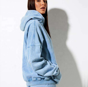 Ensemble de survêtement délavé à l'acide pour femme, comprenant un sweat à capuche court et un pantalon de jogging taille haute, tenue deux pièces, streetwear et vêtements de sport pour femme - Product Image 2