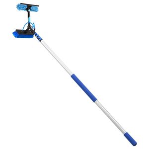 Kit de perche télescopique en aluminium extensible de 26 pieds avec brosse de nettoyage et distributeur de savon pour machine de nettoyage de panneaux solaires - Product Image 1