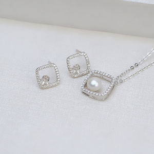 S925 <b>Silver</b> Pendant Trendy Female Square Earpin Pin DIY Jewelry Accessories 1387 <b>Chain</b> <b>Earrings</b> Personalized Stud <b>Earrings</b> Set - Product Image 2