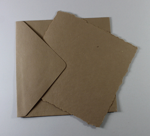 Carte à bords festonnés 250 g/m² avec enveloppe assortie, papier recyclé fait main à partir de fibres de coton, sans acide, sans bois, véritablement écologique - Product Image 3