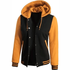 Veste de baseball de qualité supérieure, logo brodé personnalisé, corps en laine, manches en cuir PU, veste universitaire, uniforme d'équipe - Product Image 4