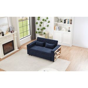 Divano Letto Moderno Blu da 156 cm con Schienale Regolabile, Divano Convertibile per Soggiorno - Product Image 6