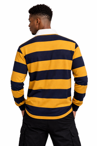 Vêtements d'équipe de rugby personnalisés B15, polo à manches longues rayé en piqué pour homme, polo de rugby lourd, maillot de rugby pour femme - Product Image 2