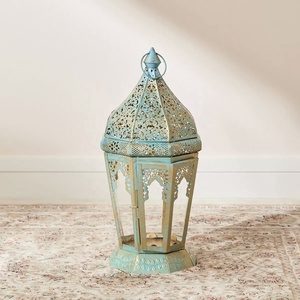 Lanternes décoratives Ramadan 2027, lanternes uniques de couleur patine verte, lanternes décoratives pour la maison, à poser sur table et à suspendre - Product Image 5