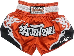 กางเกงมวยไทยฟลูออรีสีส้มดำขาวพิมพ์ลาย MMA กางเกงชกมวยสำหรับผู้ชายผู้ใหญ่ระบายอากาศได้ดีเหมาะสำหรับการฝึกซ้อม - Product Image 4