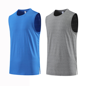 Débardeur Homme Bleu Sans Manches Col Rond Respirant Séchage Rapide 100% Polyester Tenue Décontractée pour l'Entraînement – Collection High Street Fitness Wear - Product Image 3