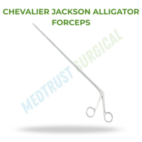 Forceps chirurgical vétérinaire CHEVALIER JACKSON ALLIGATOR 30 cm pour l'élimination des corps étrangers chez les animaux