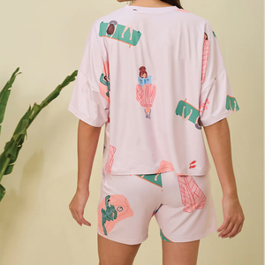 New Summer Collection Women Short <b>Sets</b> Custom Logo Best Price Women <b>Twin</b> <b>Set</b> Ladies Cotton T-Shirt And Short <b>Twin</b> <b>Set</b> - Product Image 2