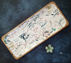 Elegante Plato de Madera con Diseño Esmaltado, Bandeja de Madera, Bandeja Esmaltada, Plato Impreso a un Precio Muy Competitivo - Product Image 2