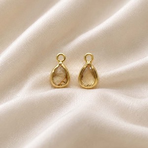 Natural Citrine Pendant Charm | Gold Bezel Yellow Gemstone | Jewelry Making Supply | Sold Per <b>Pc</b> - Product Image 1